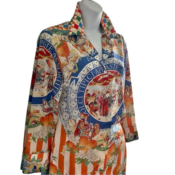 Multicolor Printed Two-Piece Shirt and Shorts Set Size S - Picture 3 of 6